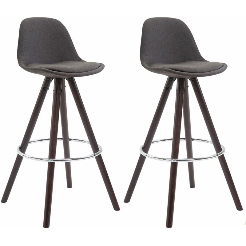 

CLP - Set 2x Taburetes Franklin Rund en Tela Gris oscuro Cappuccino (roble)