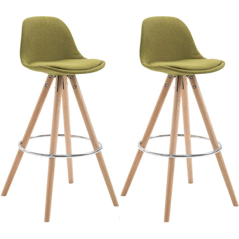 

CLP - Set 2x Taburetes Franklin Rund en Tela Verde Natural