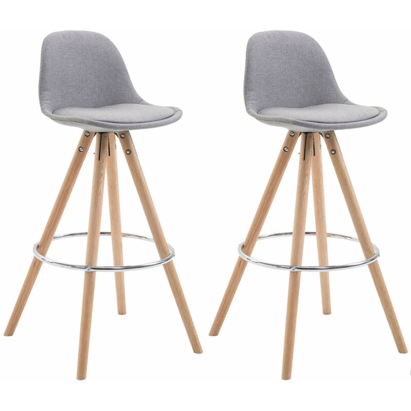 

CLP - Set 2x Taburetes Franklin Rund en Tela Gris Natural