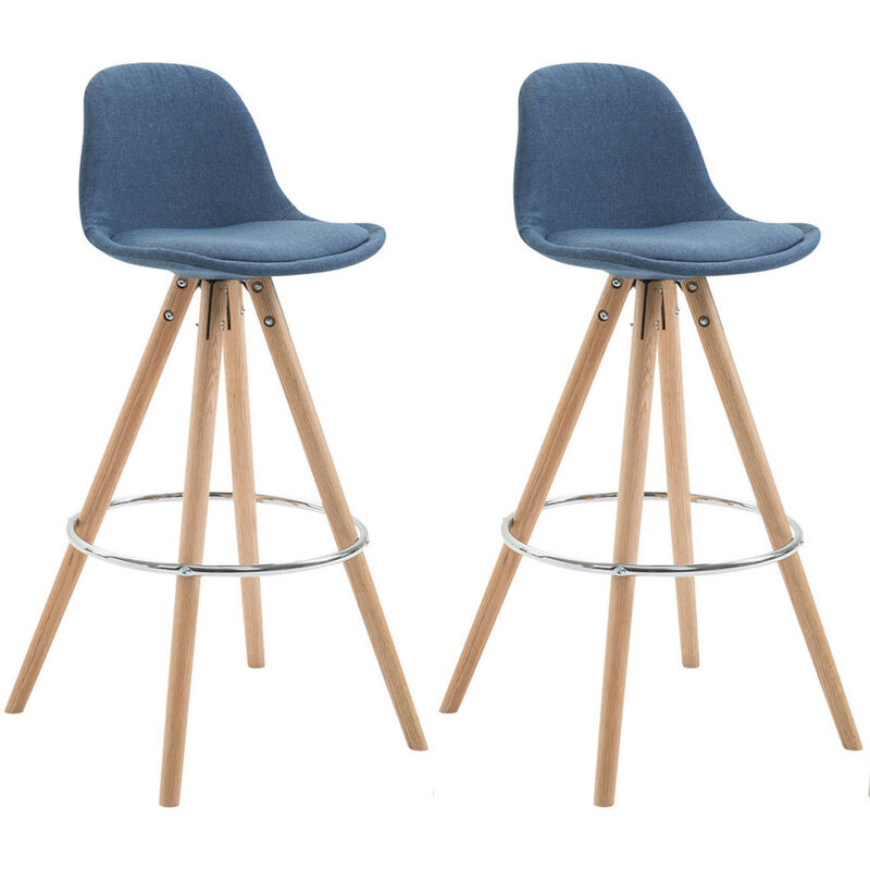 

CLP - Set 2x Taburetes Franklin Rund en Tela Azul Natural