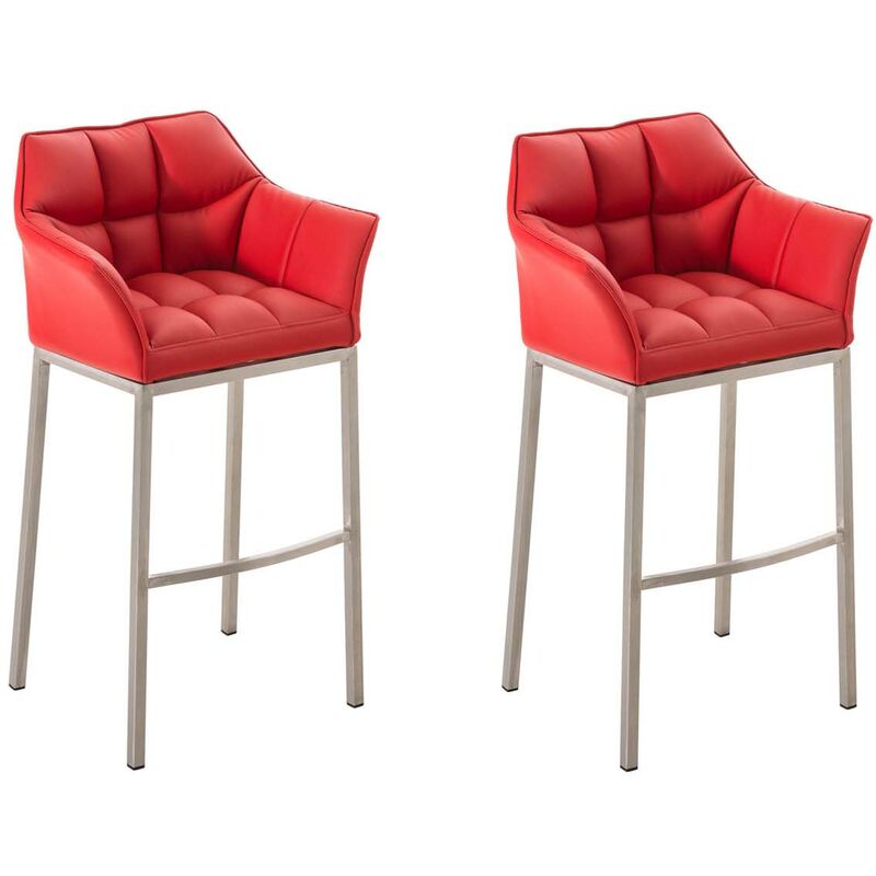 

CLP - Set De 2 Taburetes Damaso Rojo Acero inoxidable