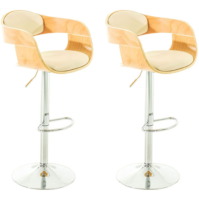 

CLP - Set De 2 Taburetes Kingston En Simil Cuero Natural/crema