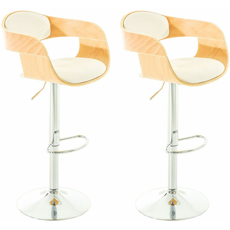 

CLP - Set De 2 Taburetes Kingston En Simil Cuero Natural/blanco
