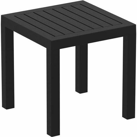 CLP – Table de jardin 45x45 cm – Polypropylène traité résistant aux intempéries – Couleur noire – Résistance aux UV – Pour usage intérieur et extérieur