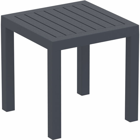 CLP – Table de jardin 45x45 cm – Polypropylène traité résistant aux intempéries – Design moderne gris foncé – Idéale pour balcon et cuisine
