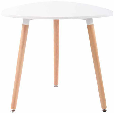CLP – Table de salle à manger ronde 80 cm – Plateau en bois de hêtre – Hauteur 75 cm – Pieds réglables pour stabilité optimale