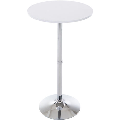 CLP – Table de support ronde moderne 108 cm – Plateau en bois et structure métal chromé – Diamètre 60 cm – Pour bars et bistrots