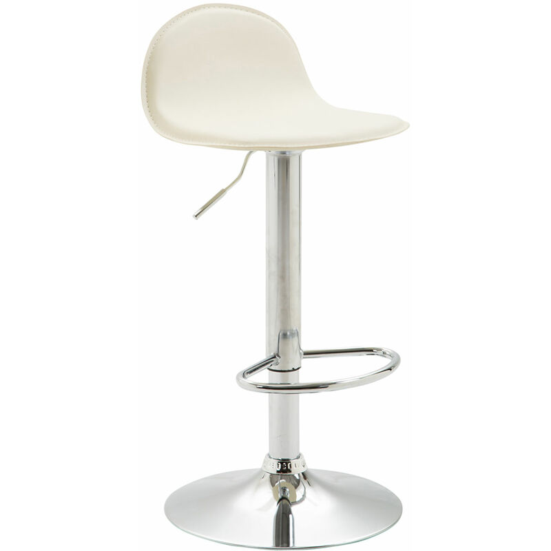Tabouret de cuisine en cuir eco avec pivot et pas réglables dans différentes couleurs Couleur : Crème