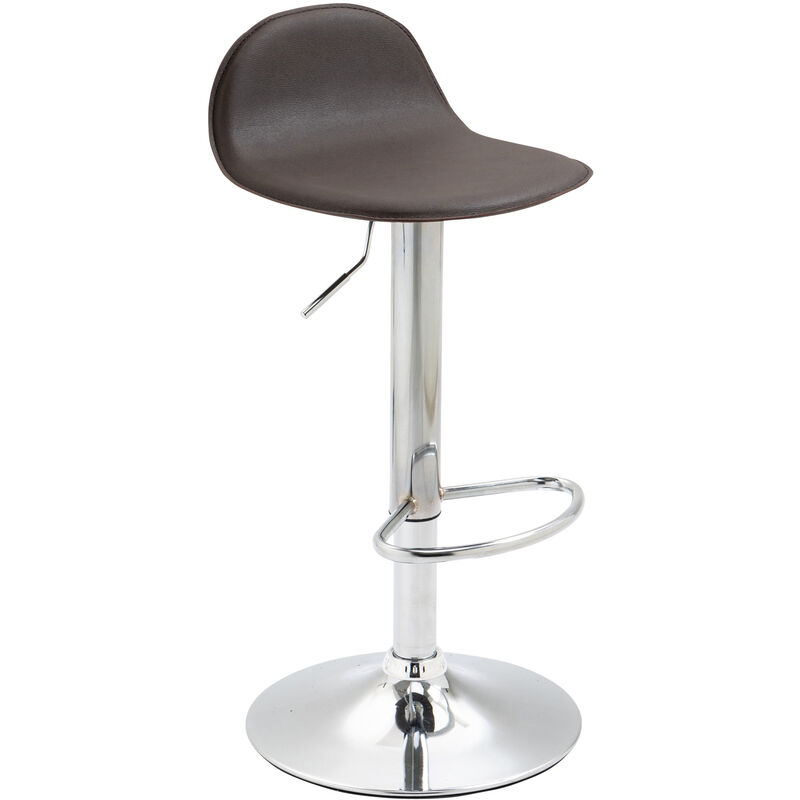 CLP - Tabouret de Bar Design Lana V2 similicuir Marron Chrome