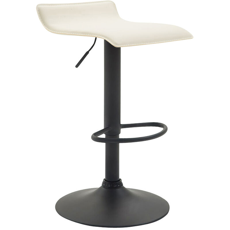 CLP - Tabouret de bar Dyn V2 similicuir Crème Noir