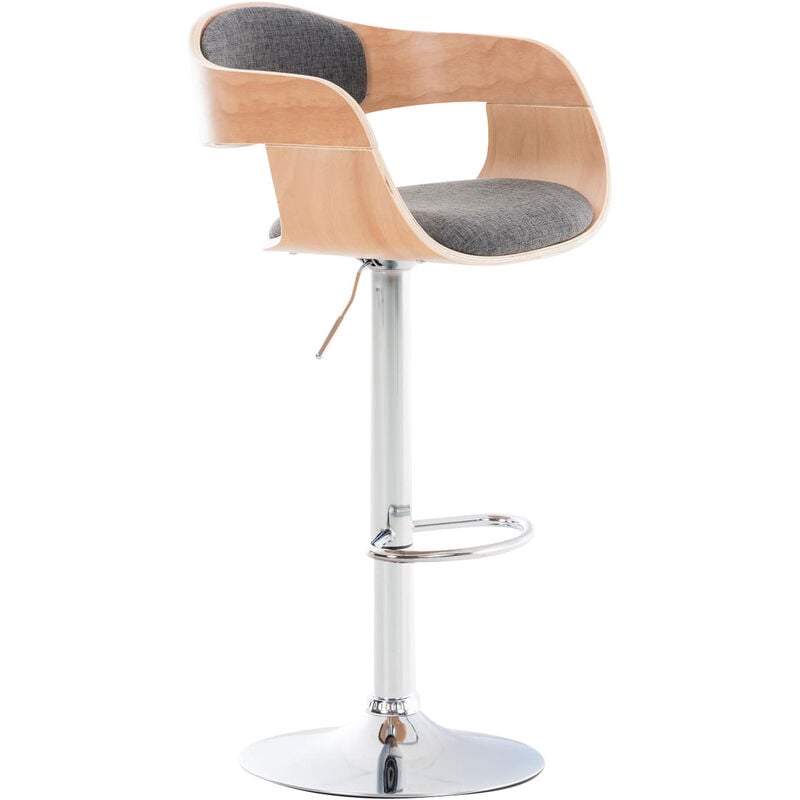 CLP - Tabouret de cuisine Kingston dans la nature légère / tissu gris