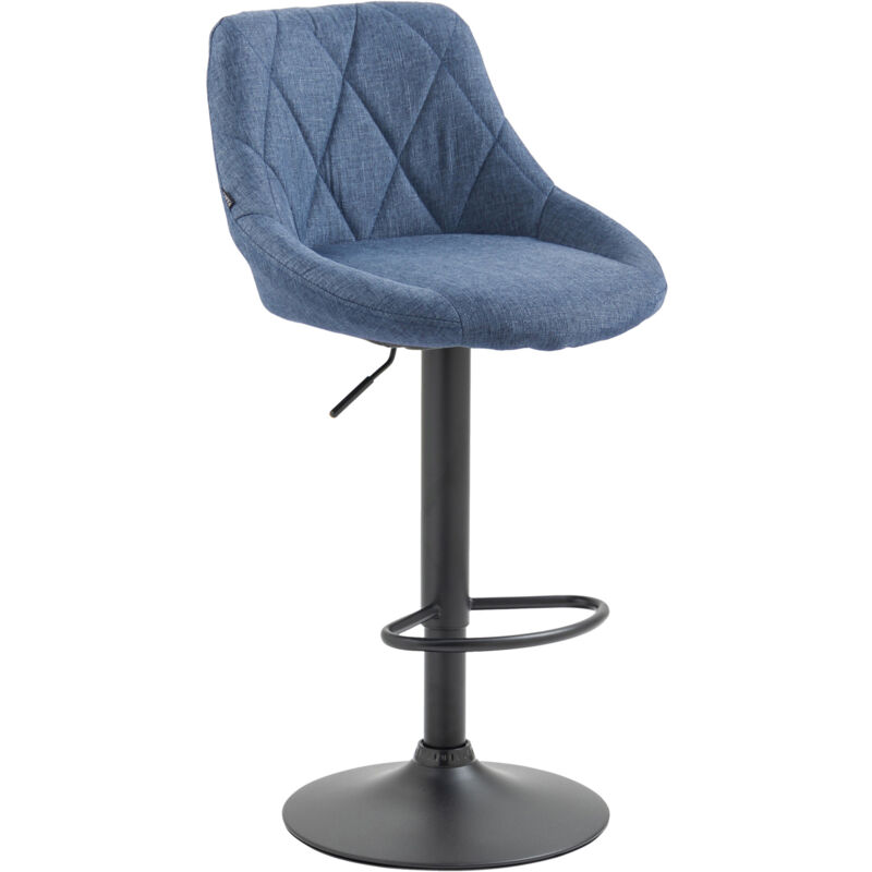 CLP - Tabouret de bar Lazio en tissu bleu, Schwarz