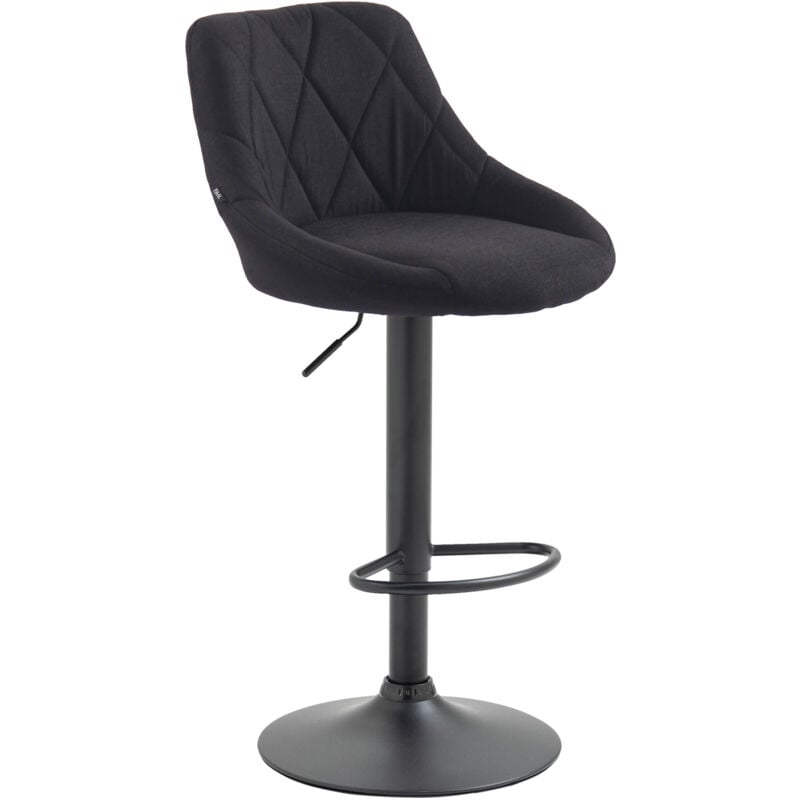 CLP - Tabouret de bar Lazio en tissu noir, Schwarz