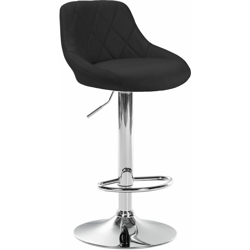Clp - tabouret de bar lazio en tissu noir chrome