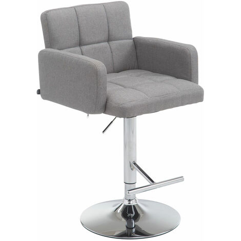 CLP – Tabouret de bar Los Angeles tissu 100% polyester – Hauteur réglable 93-113 cm – Siège pivotant 360° – Charge max 150 kg