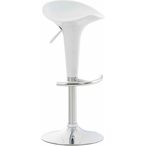 CLP – Tabouret de bar Saddle – Assise en polypropylène – Hauteur réglable 60-81 cm – Pied en métal chromé – Siège pivotant 360°