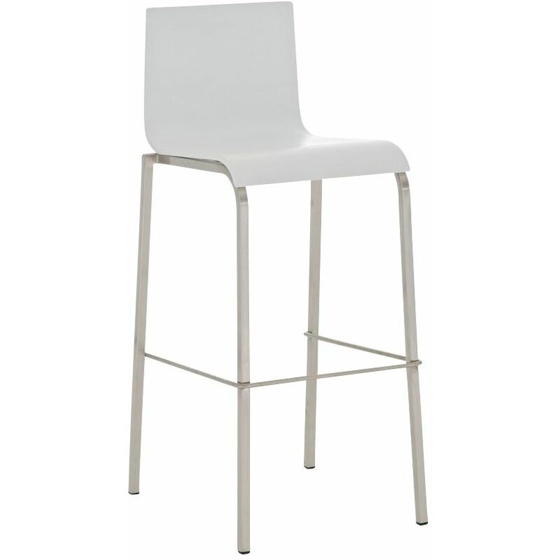 

CLP - Taburete Avola Asiento de Madera & Base De Acero Inox. Blanco/mate