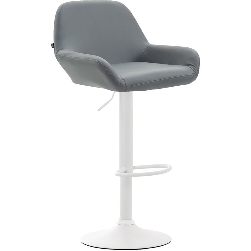 

CLP - Taburete De Bar Braga En Simil Cuero Gris Metal blanco mate