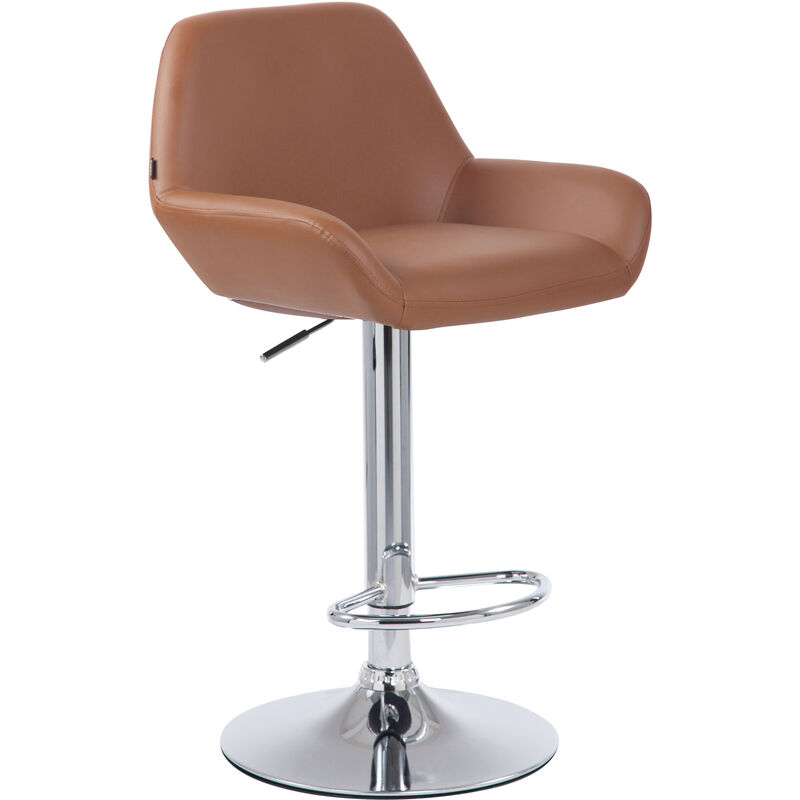 

CLP - Taburete De Bar Braga En Simil Cuero Marrón claro Cromado