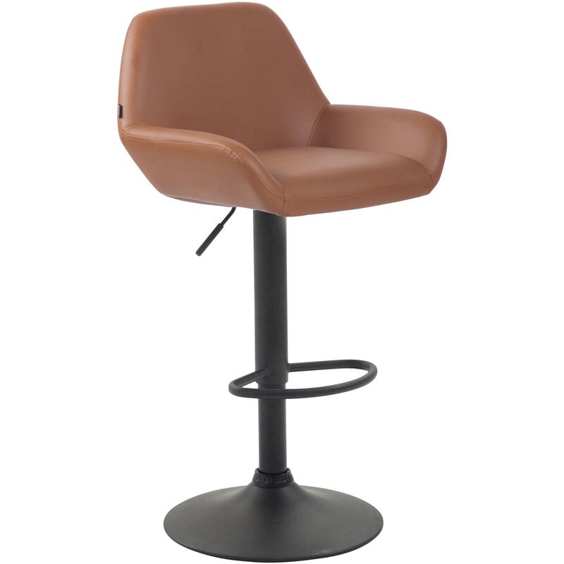 

CLP - Taburete De Bar Braga En Simil Cuero Marrón claro Metal negro mate