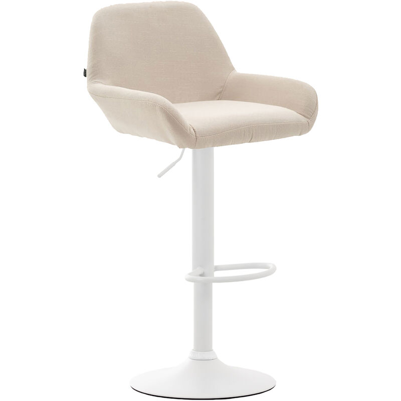 

Taburete De Bar Braga En Tela Crema Metal blanco mate