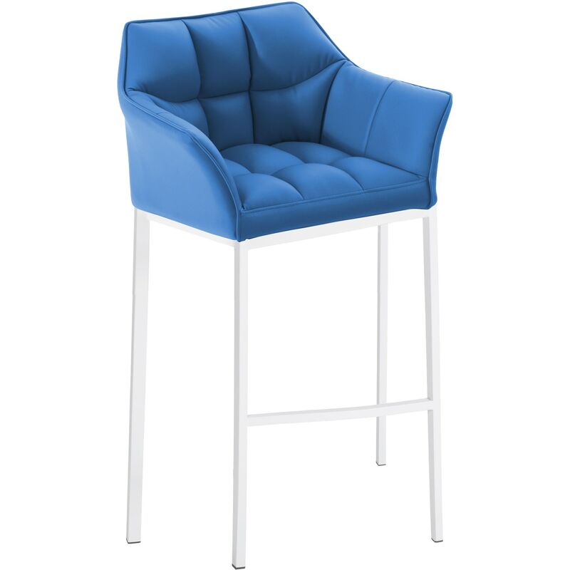 

Taburete De Bar Damaso Con Base De 4 Pies Azul Metal blanco mate