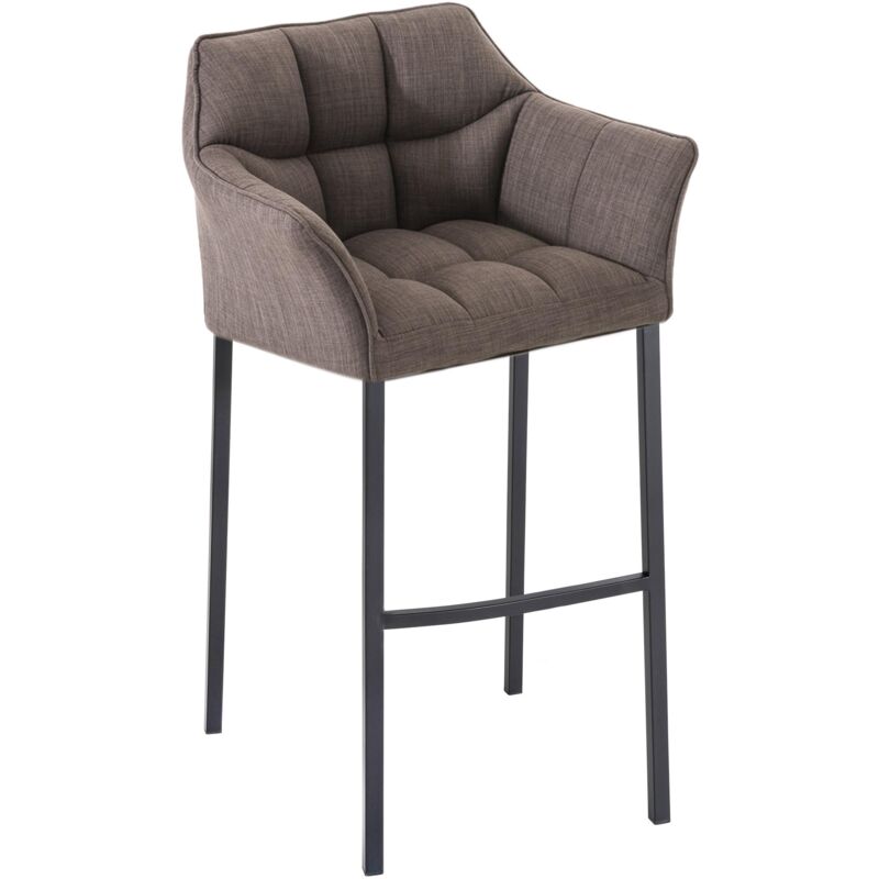 

Taburete de bar Damaso Base de 4 Pies & Tela Gris Metal negro mate