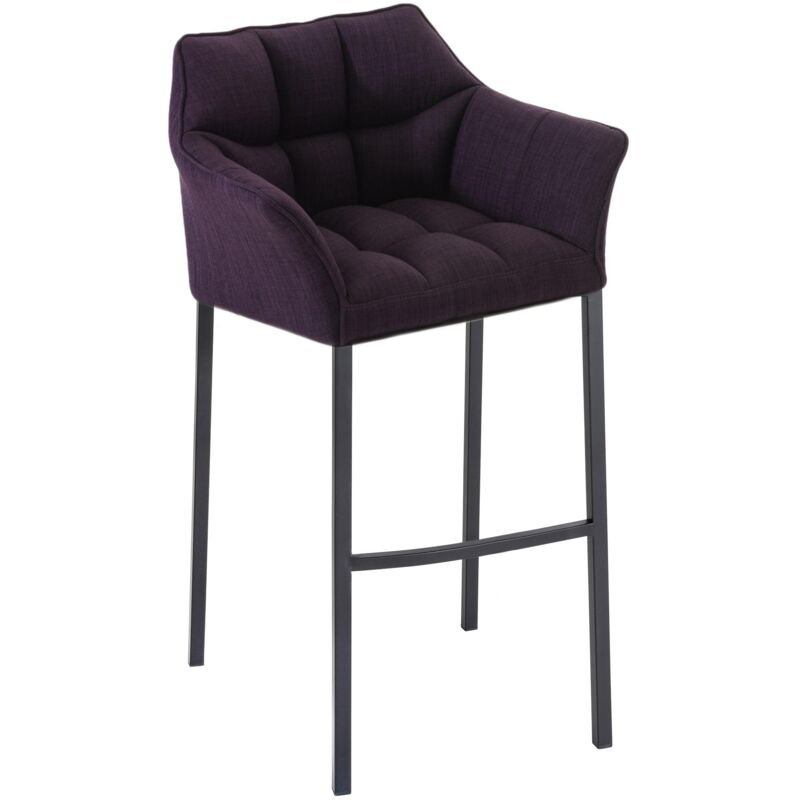 

Taburete de bar Damaso Base de 4 Pies & Tela Lila Metal negro mate