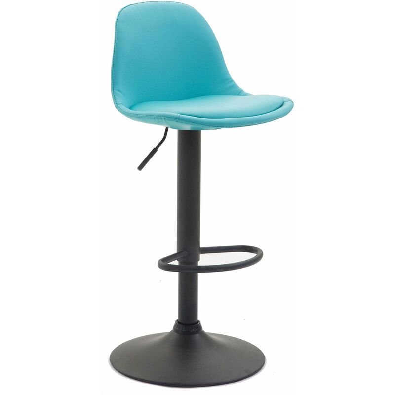 

CLP - Taburete KIEL en Polipiel Azul Metal negro mate