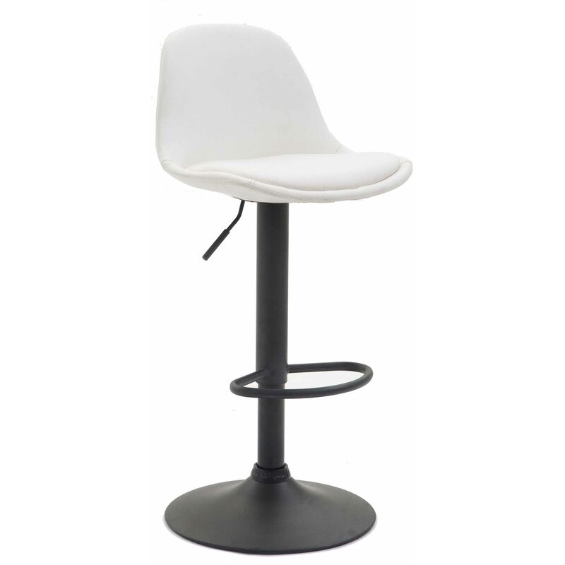 

CLP - Taburete KIEL en Polipiel Blanco Metal negro mate