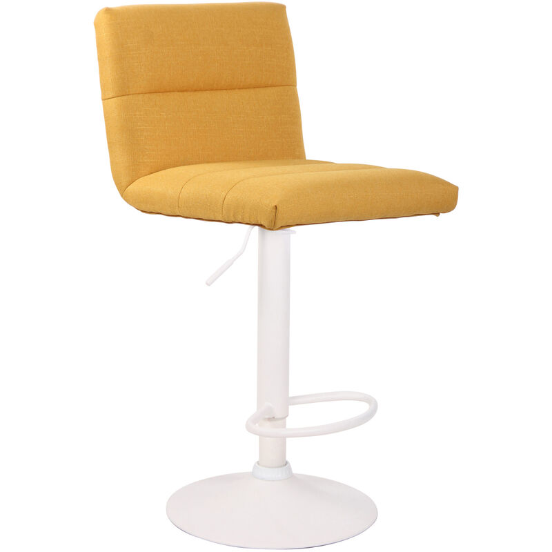 

Taburete De Bar Limerick En Tela Amarillo Metal blanco mate