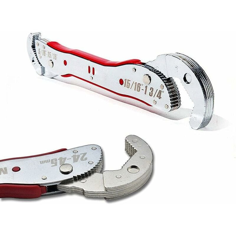 Aougo - Clés Réglables Serre-Ecrou Multifonctionnelles, Kit de Clés Universelles, Durable, RéSistant à La Rouille, Pour Les Travaux De Plomberie