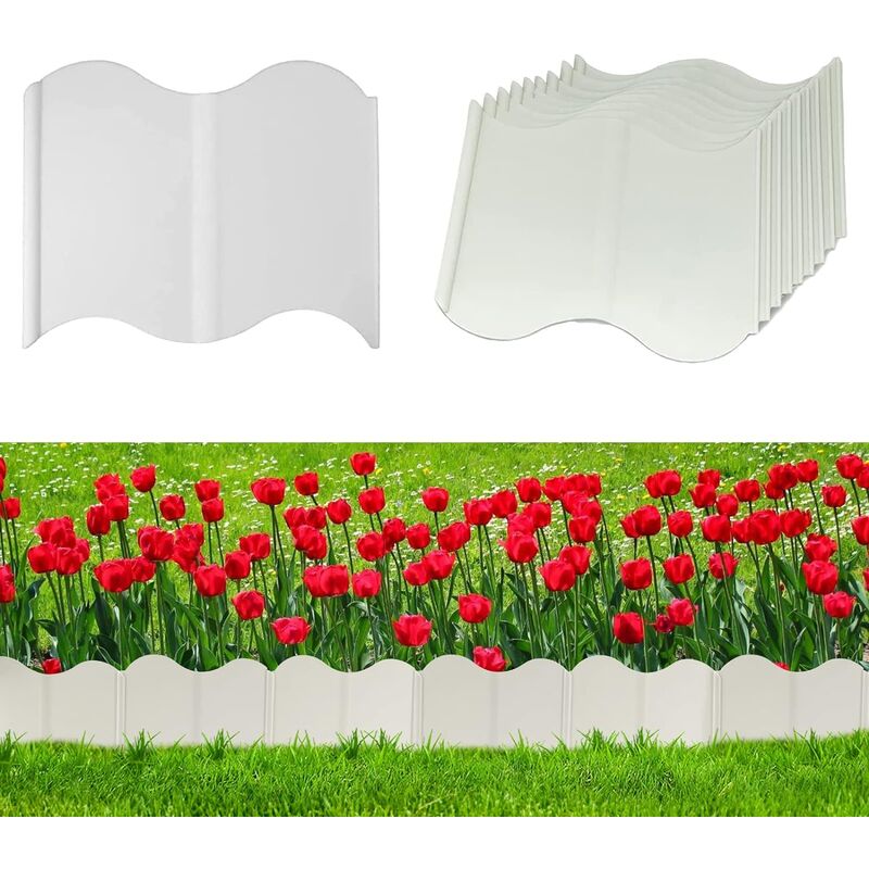 Linghhang - Clôture décorative de jardin blanc (20 pièces) 14x16cm - White