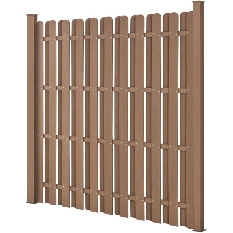 Clôture de jardin brise vent brise vue bois composite (wpc) brun 185 x 193 cm