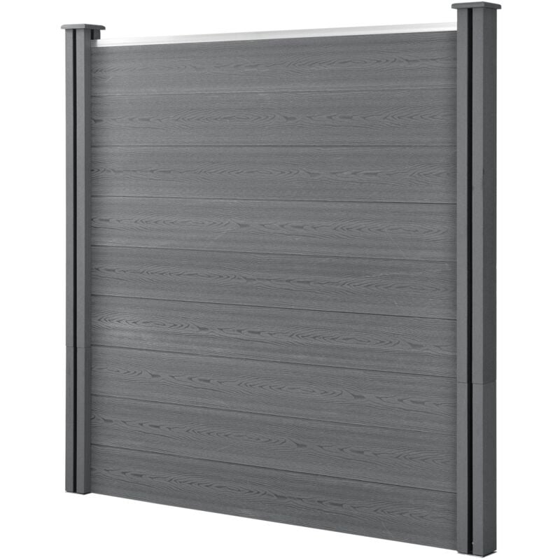 Helloshop26 - Clôture de jardin brise vue brise vent bois composite 187 cm gris