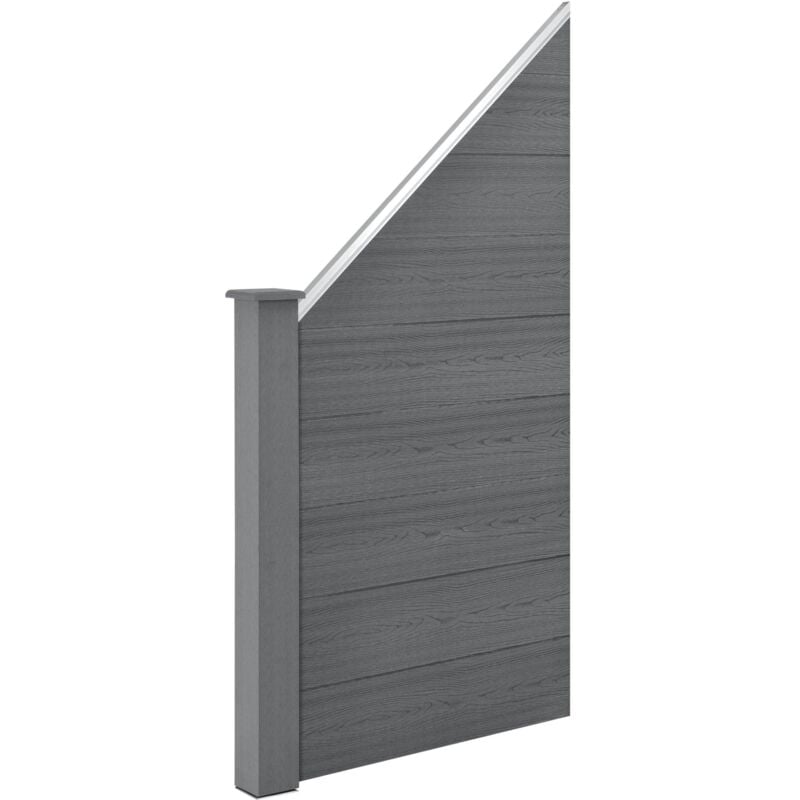 Clôture de jardin brise vue brise vent bois composite (wpc) gris 180 x 96 cm