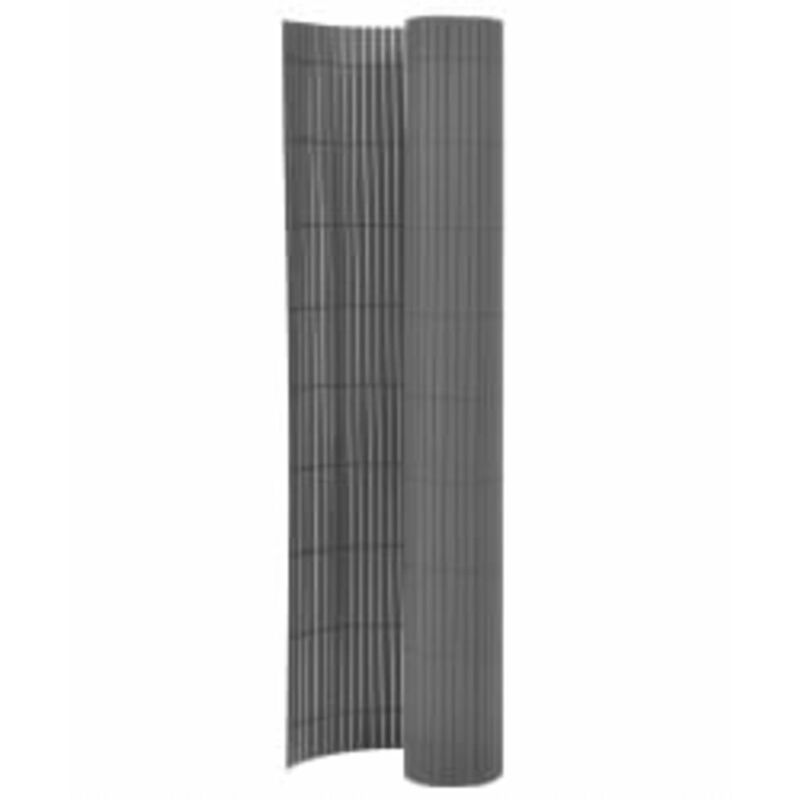 Clôture de jardin double face 90x400 cm Gris