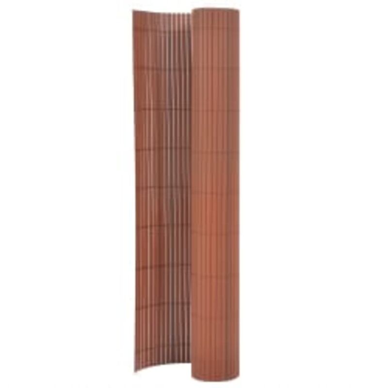 Clôture de jardin double face 90x400 cm Marron