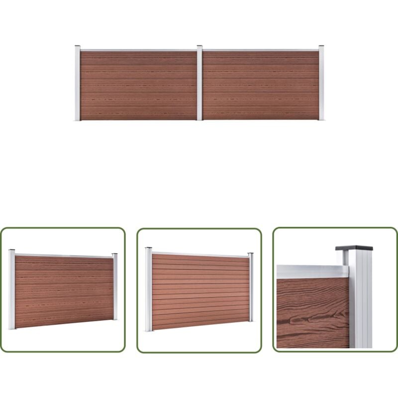 The Living Store Clôture de jardin wpc 353x106 cm marron - Clôture Jardin - Clôture Wpc - Clôture Design - Clôture Moderne - Clôture Esthétique