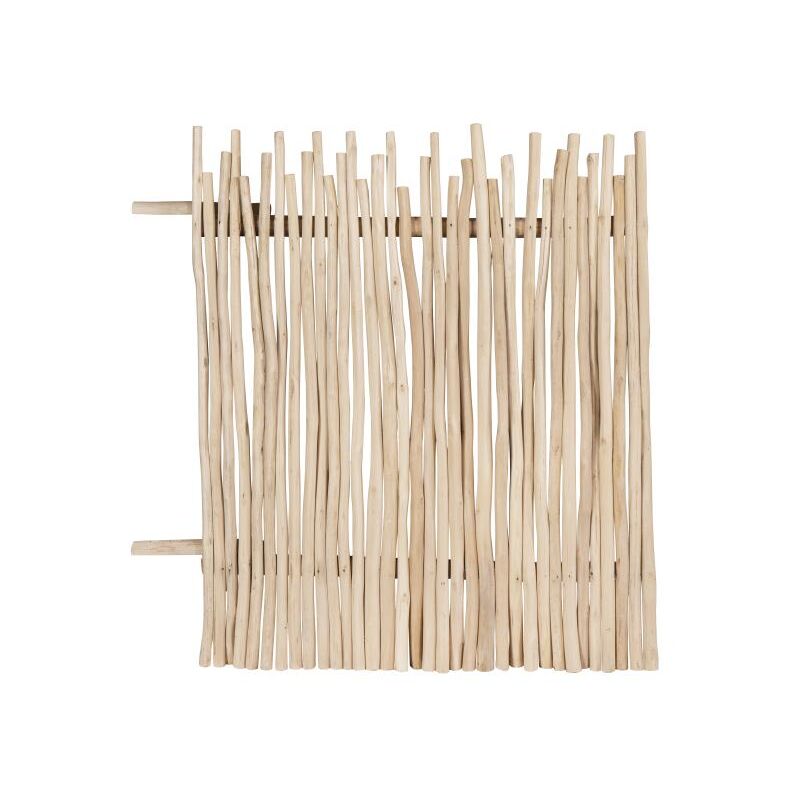 Clôture en bois de teck - L100 x H120 cm coloris naturel clair - edana