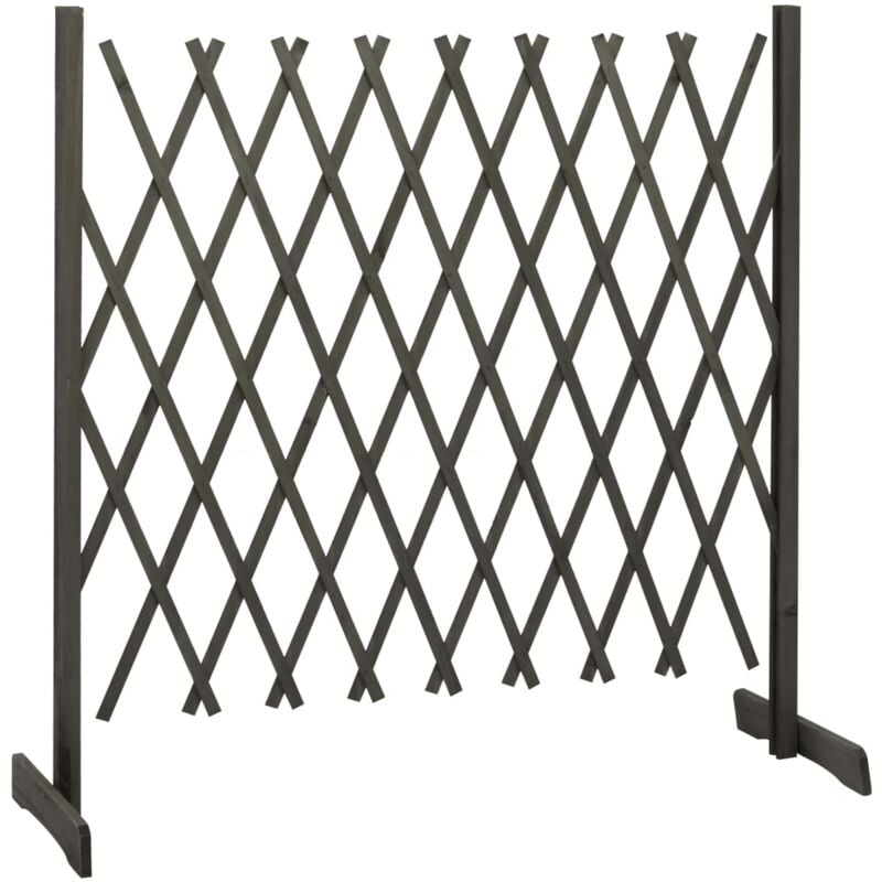Inlife Clôture en treillis de jardin Bois de sapin Gris 180x100 cm
