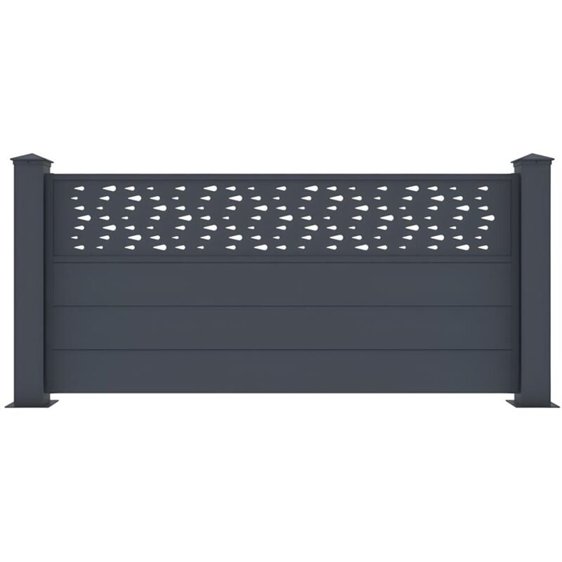 Clôture à poser H89 x L188.6 cm en aluminium anthracite à motifs - bazio