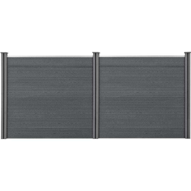 Clôtures de Jardin Brise-Vue avec 4 Poteaux Planches Bois Composite wpc 165x314cm Gris [ Neu.holz
