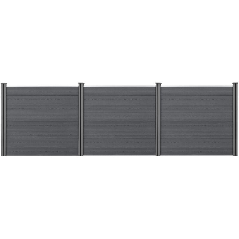 Clôtures de Jardin Brise-Vue avec 4 Poteaux Planches Bois Composite wpc 165x466cm Gris [ Neu.holz