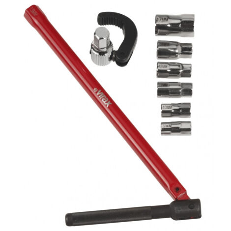 Clé écrou robinet + 7 embouts + mâchoire | 261470 - Virax
