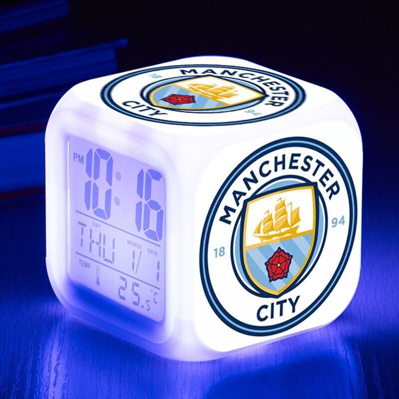 Club de football de la Coupe du monde réveil numérique（B）, lumières colorées réveil Horloge carrée Disponible Chargement USB approprié, Meilleur