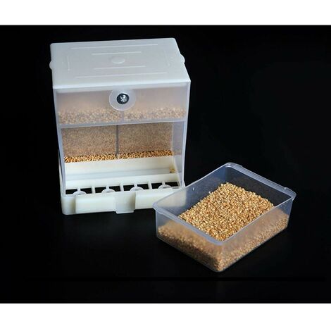 Clutter-free Bird Feeder - Integrated Automatic Parrot Feeder for Small and Medium Birds Food Container for Small Grooms Cockatiel Budgerigar Macaw Finch Budgerigar Parakeet Conure Canary Parrots