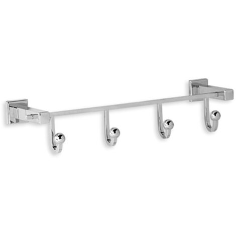 Clyde - appendi abiti 4 ganci da bagno in ottone cromato - accessori bagno