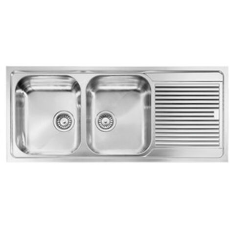CM 011227DCSSP Serie Zenith 210 Lavello Acciaio inox satinato da incasso Gocciolatoio a Sinistra 2 vasche 116X50cm