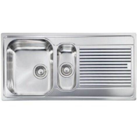 CM 011245SCSSP Serie Zenith 3'' Lavello Acciaio Inox Satinato da incasso Gocciolatoio a Destra 1 Vasca+Vaschetta 100X50cm